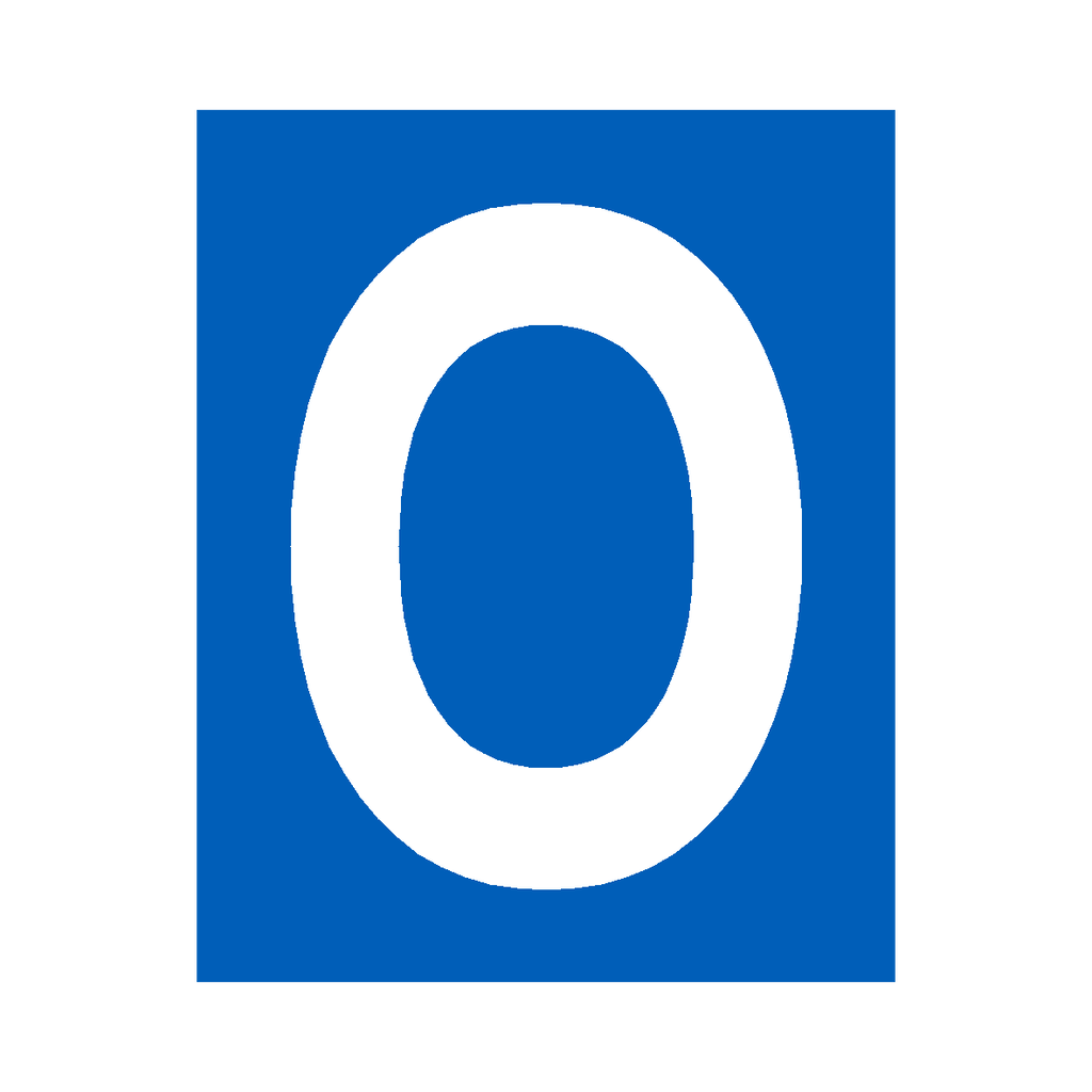 Blue Letter O Sticker | Safety-Label.co.uk