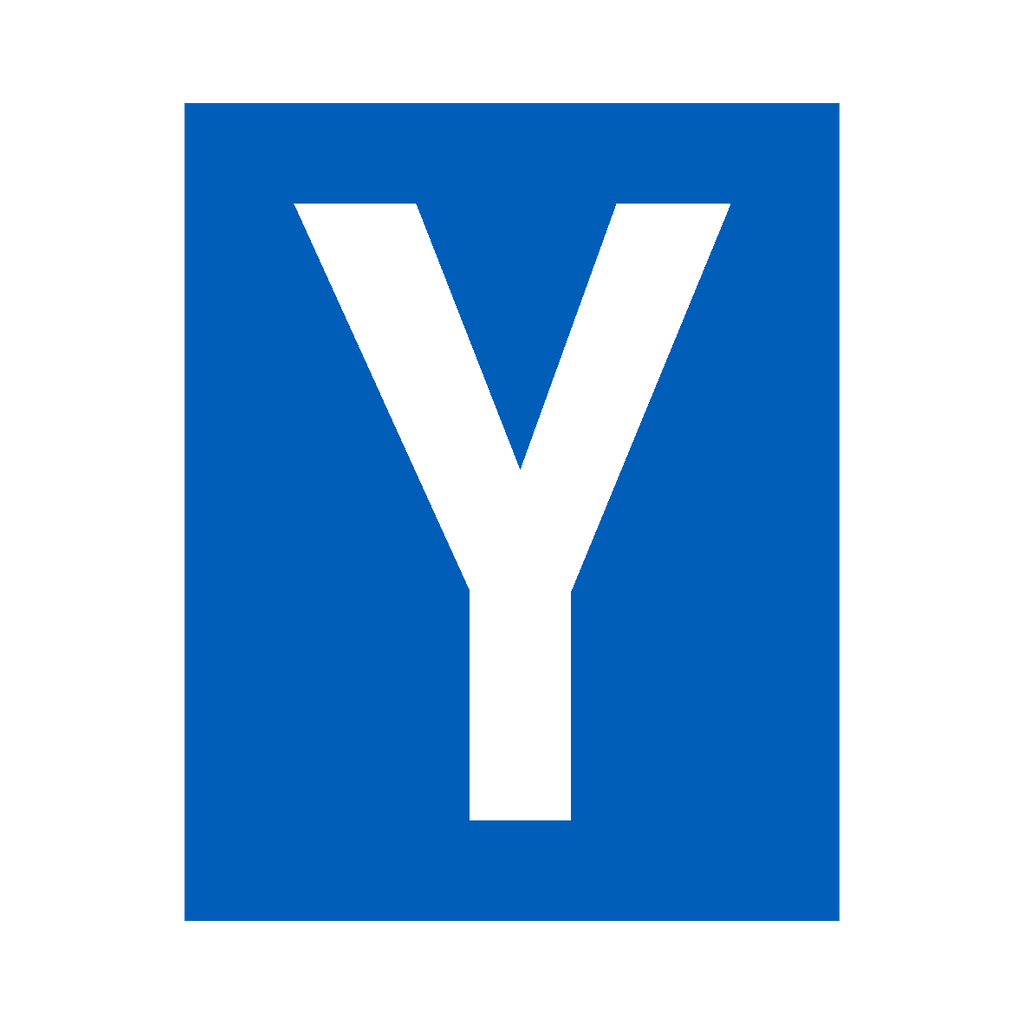 Blue Letter Y Sticker | Safety-Label.co.uk