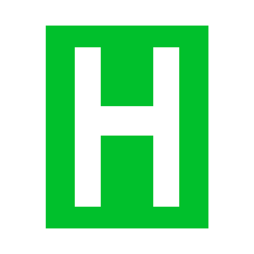 Green Letter H Sticker | Safety-Label.co.uk