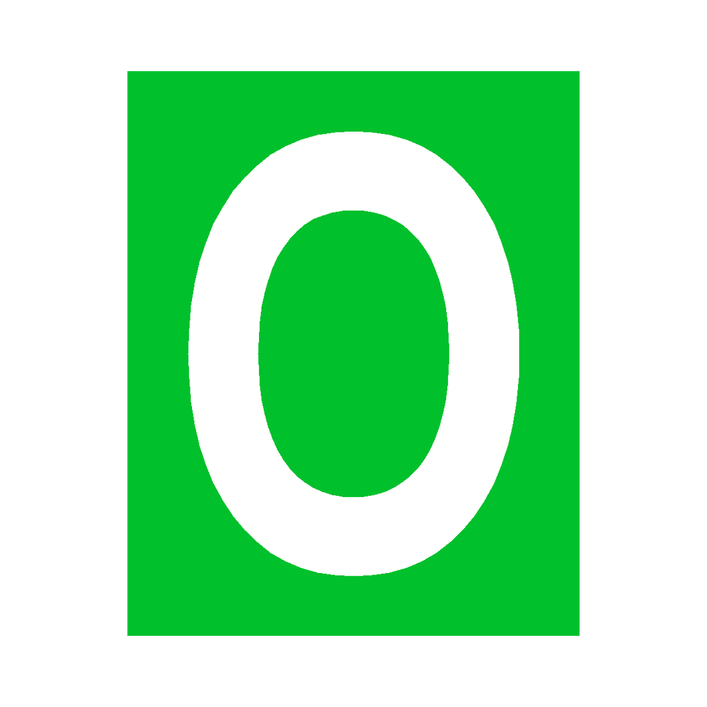 Green Letter O Sticker | Safety-Label.co.uk