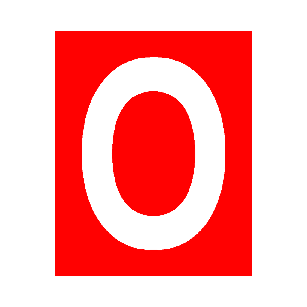 Red Letter O Sticker | Safety-Label.co.uk