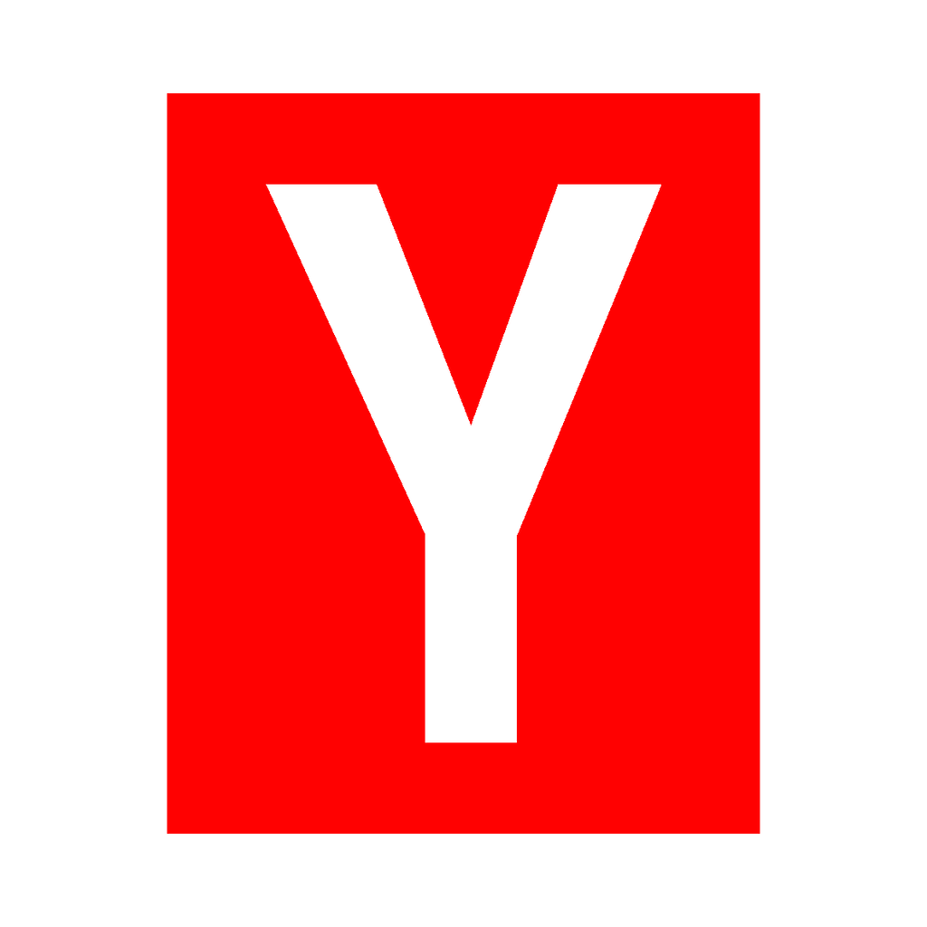 Red Letter Y Sticker | Safety-Label.co.uk