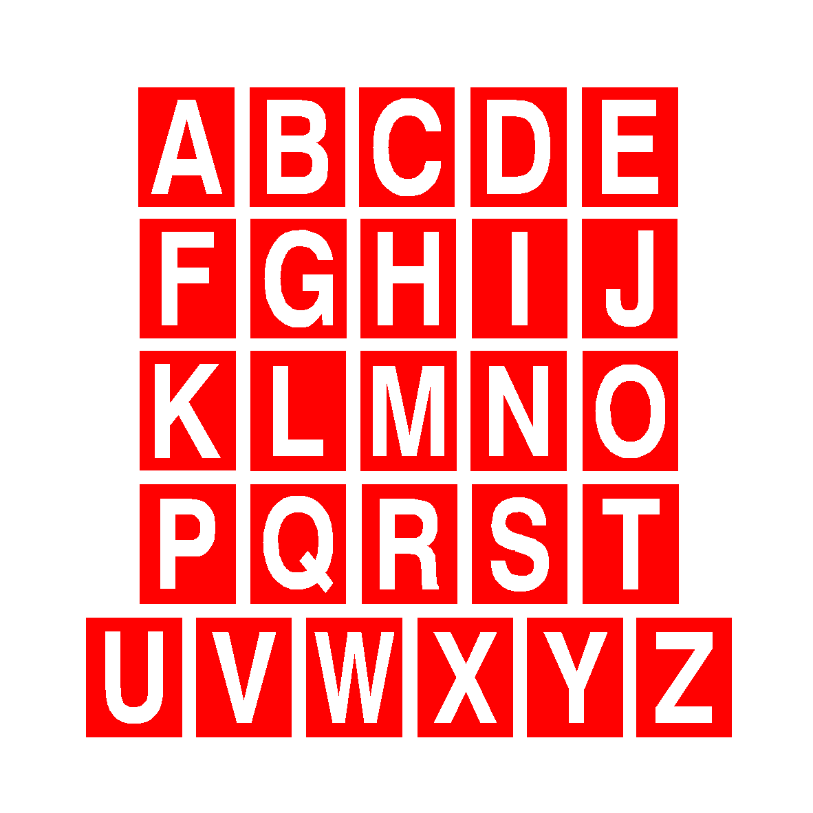 Black and red alphabet letters on white background • wall stickers black,  white, red