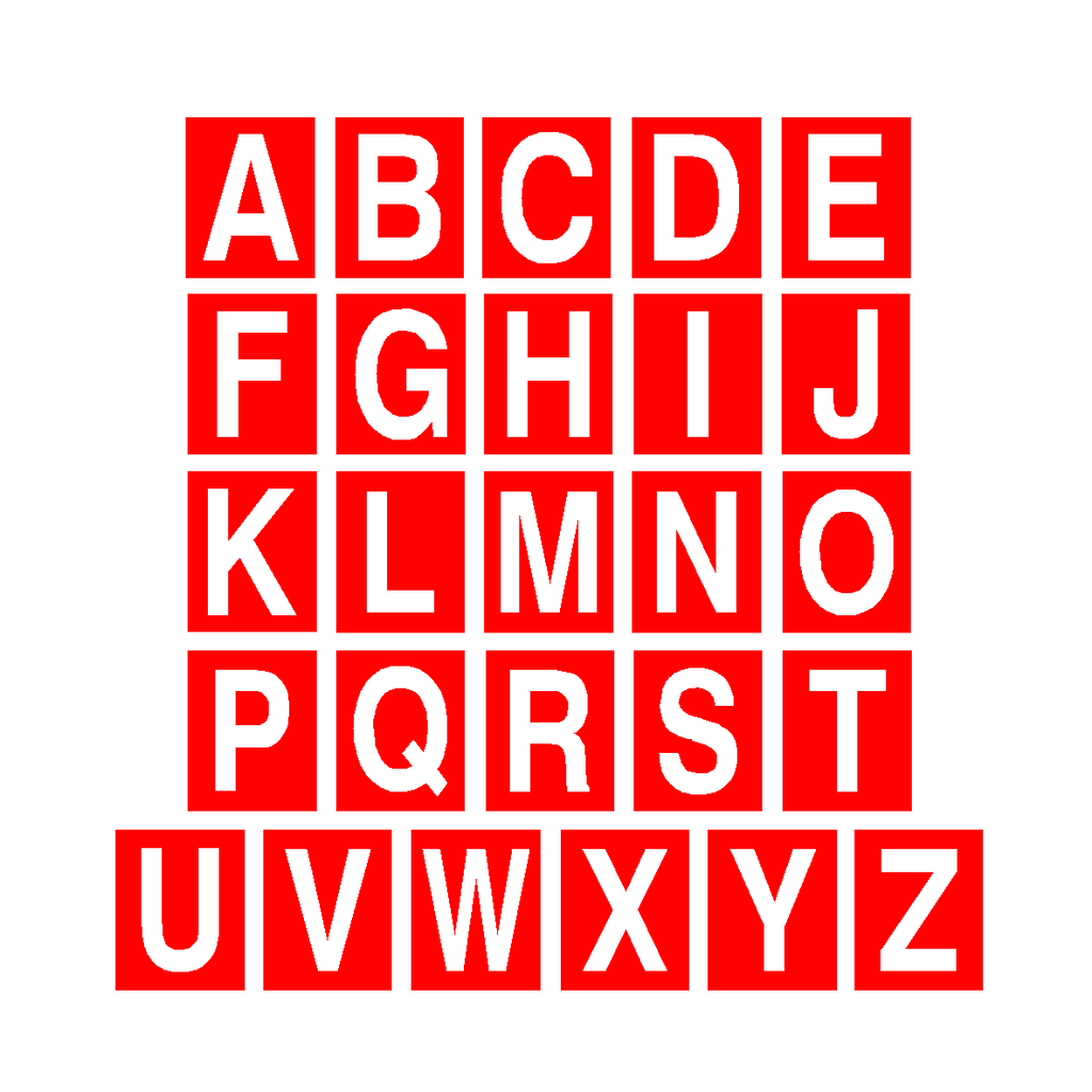 Red Alphabet Letter Sticker Pack | Safety-Label.co.uk